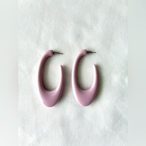 Soft Pink Oblong 80s Earrings